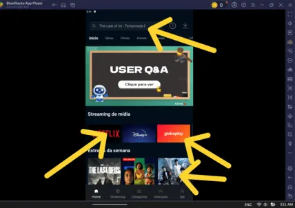 abriu o app Cinema no PC e assistiu filmes