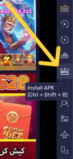 opção de instalar APK no BlueStacks