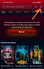 Como baixar vídeos no Cinema Apk e assistir offline em 2025 6 botão de download na tela inicial do aplicativo de cinema