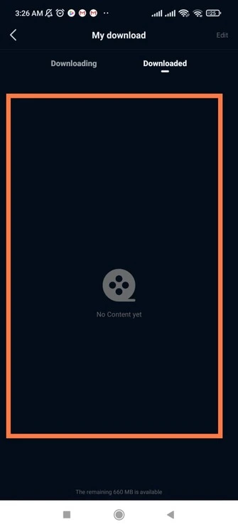 aba de vídeos baixados