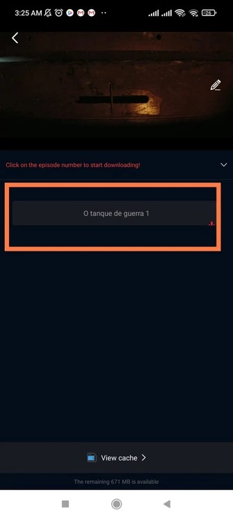 opção de download do episódio